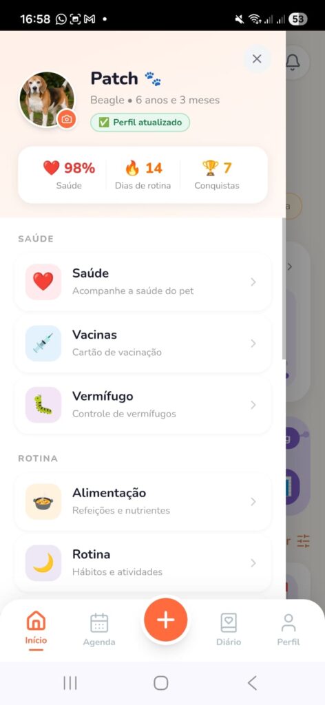 Tela do App Meu Pet