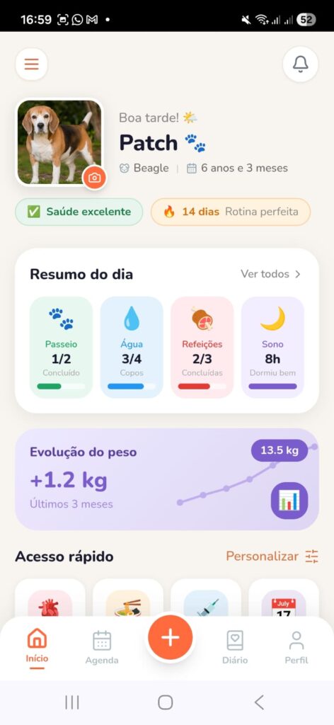Tela do App Meu Pet