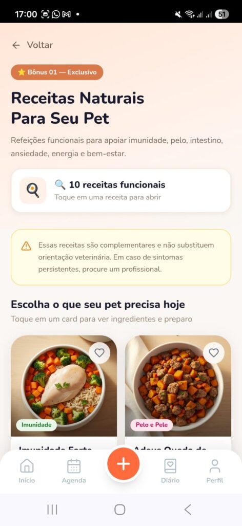 Tela do App Meu Pet