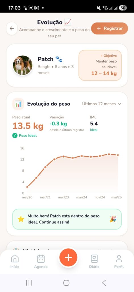 Tela do App Meu Pet