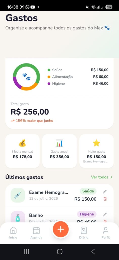 Tela do App Meu Pet