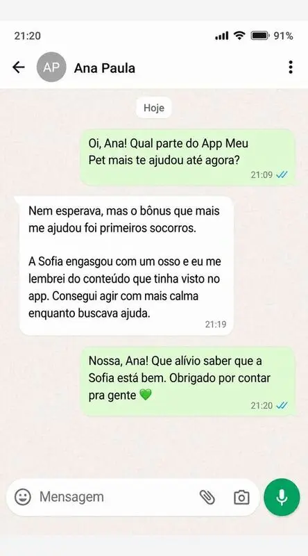 Depoimento de Ana Paula sobre primeiros socorros