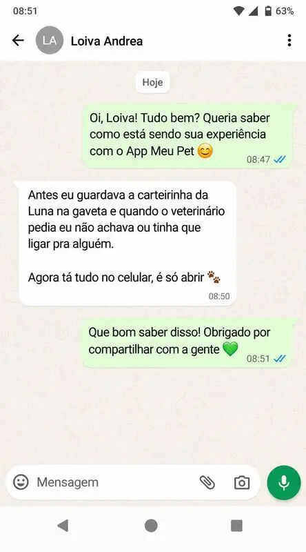 Depoimento de Loiva Andrea sobre a carteirinha de vacinação